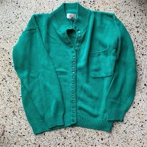 Vintage Teal Button-Up Cardigan